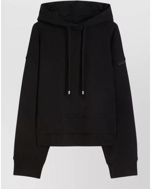 Sportmax Spdslogan Hooded Sweatshirt Dropped Shoulder - Black