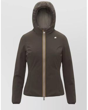 K-Way Lily St Hooded Jacket Elastic Cuffs - Grey