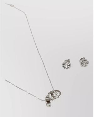 Tory Burch Miller Pavé Crystal Necklace Earring Set - Natural