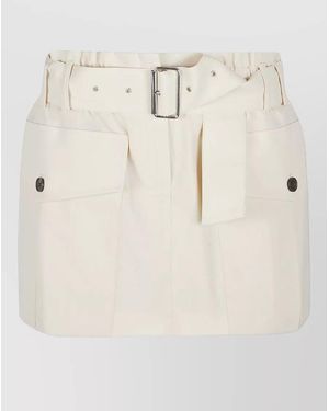 IRO Azoe Shorts Pleated Belted Waist Pockets - Natural