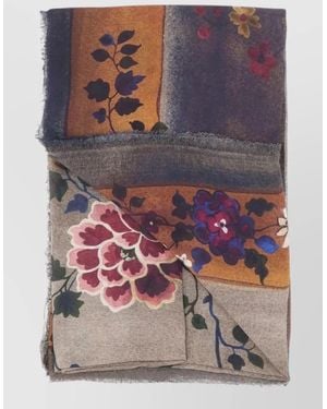 Faliero Sarti Floral Carpet Print Scarf Fringed Edges - Multicolour