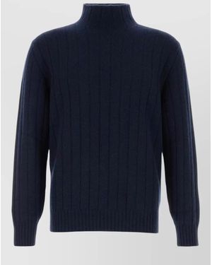Brunello Cucinelli Cashmere Jumper High Neck Long Sleeves - Blue