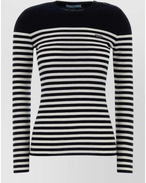 Prada Embroidered Wool Jumper - Black