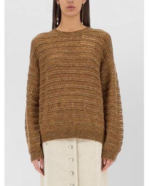 Isabel Marant Oletta Knit Jersey Long Sleeve Top - Brown