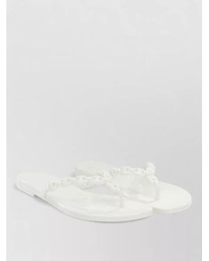 Tory Burch Flat Sandals Braided Strap Open Toe - Natural