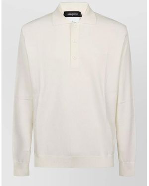 DSquared² V Neck Jumper Ribbed Cuffs Design - White