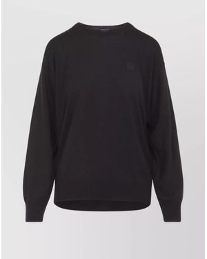 Loewe Crew Neck Long Sleeve Ribbed Knitwear - Blue
