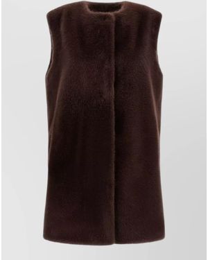 Herno Faux Fur Sleeveless Vest - Brown