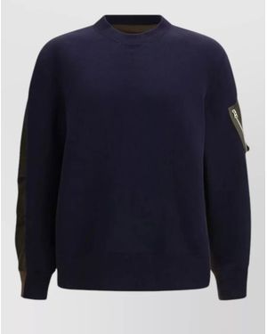 Sacai Cotton Nylon Sweatshirt - Blue