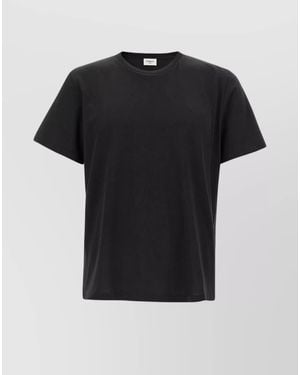 Saint Laurent Cotton Logo T-Shirt - Black