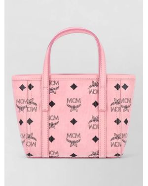 MCM Tote Bag Shoulder Style Detachable Strap Handles - Pink