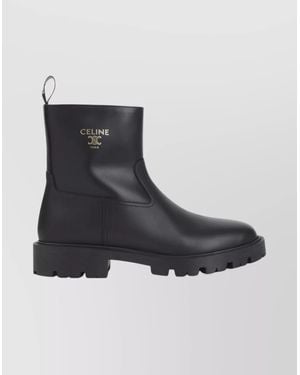 Celine Chunky Sole Round Toe Zipped Boot - Black