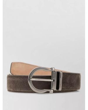 Ferragamo Suede Leather Belt - Gray