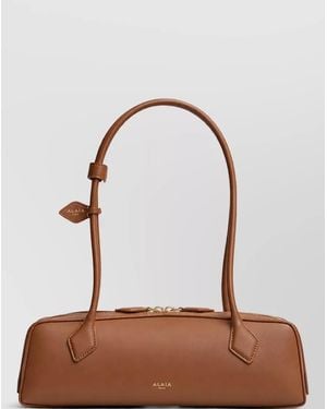 Alaïa Leather Le Teckel Medium Shoulder Bag - White