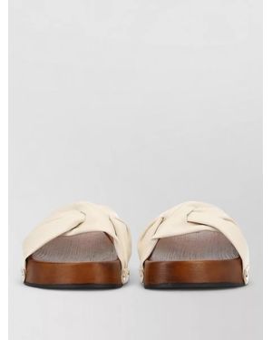 Ganni Recycled Leather Slides - Brown