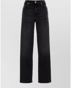 7 For All Mankind Denim Wide-Leg Jeans - Black