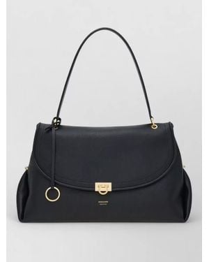 Ferragamo Gancini Leather Shoulder Bag - Black