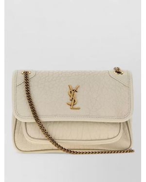 Saint Laurent Niki Mini Leather Clutch Bag - Natural