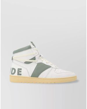 Rhude Calfskin Leather Hi-Top Trainers - Metallic