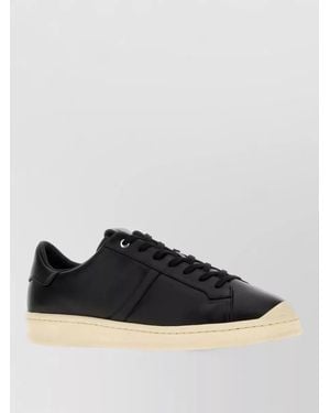 Jil Sander Leather Low Top Trainers Round Toe - Black