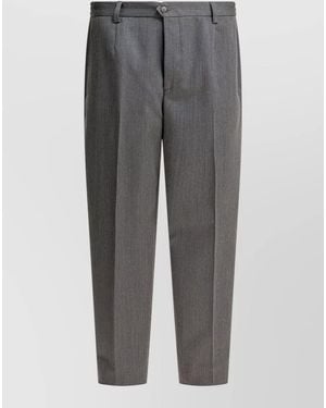 Briglia 1949 Trousers Straight Leg Belt Loops Back Pockets - Grey