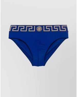 Versace Logo-Waistband Swimming Trunks - Blue