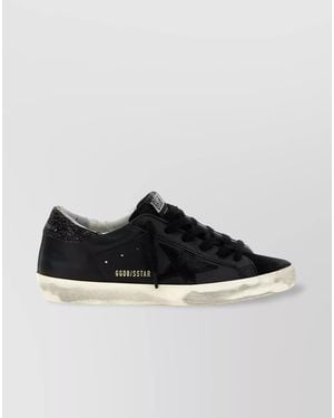 Golden Goose 'Sparkling Star Patch' Distressed Trainers - Black