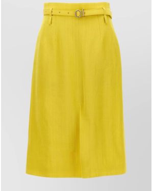 Jil Sander Silk High-Rise Skirt - Yellow