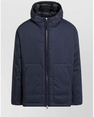 Moncler Genius Puffer Jacket With Hood And Pockets - Blue