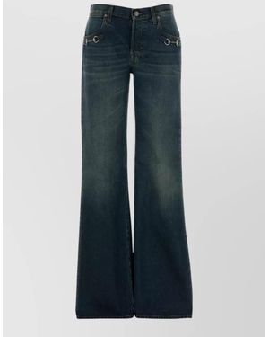 Gucci Denim Flared Trousers - Blue