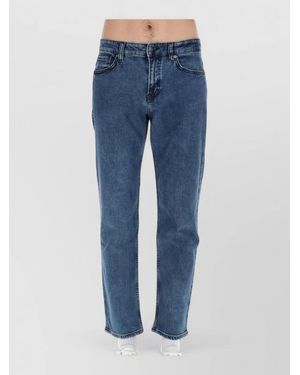 BOSS Tailored Trousers Belt Loops Contrast Stitching Pockets - Blue