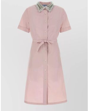 Prada Cotton Shirt Midi Dress - Pink
