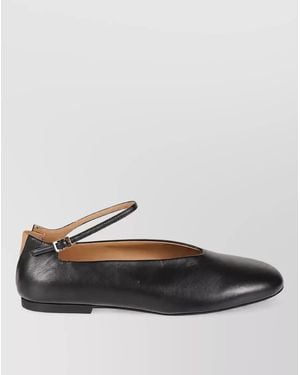 Jil Sander Leather Elyss Ballerina Shoes - White