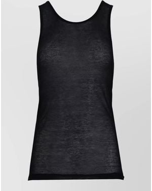 Ann Demeulemeester Fonsin Scoop Neck Sheer Jersey Tank - Black