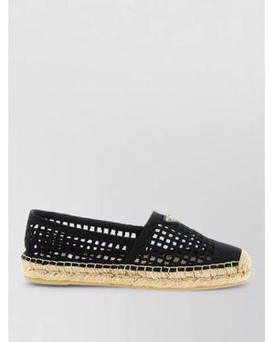 Prada Crochet Espadrilles - Black