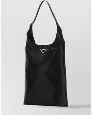 DURAZZI MILANO Smooth Nappa Cavalry Shoulder Bag - Black