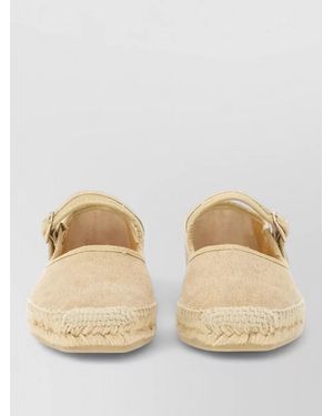 Castañer Padua Espadrilles Square Toe Sole Design - Natural