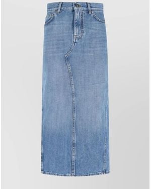 Givenchy Denim Mid-Rise Midi Straight Skirt - Blue