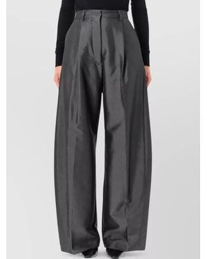 Thelatest High-Rise Pleated Wide-Leg Pants - Gray