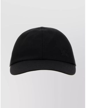 Burberry Gabardine Baseball Cap Featuring Curved Brim Design - Black