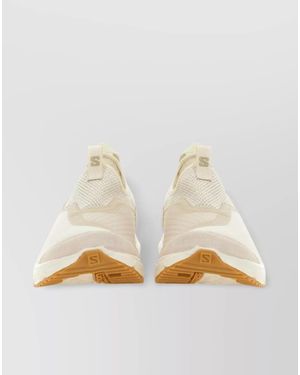 Salomon Mesh Upper Pull Tab Rubber Sole Trainer - Natural