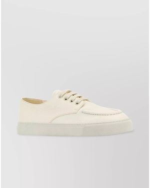 Prada Leather Low-Top Trainers - Natural