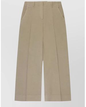 Incotex Pants Tailored Style Belt Loops Side Pockets - Natural