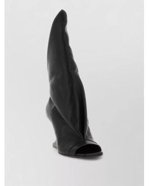 Rick Owens Cantilever Strutter Boots High Shaft Peep Toe - White