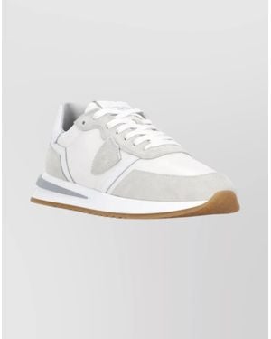 Philippe Model Casual Low Top Sneakers With Suede Inserts - White