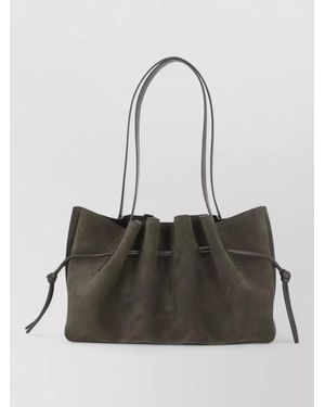 Yuzefi Na Na Leather Draped Tote Bag - White