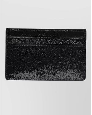 Courreges Leather Card Holder - Black