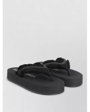 Balenciaga Cushy Platform Thong Sandals Open Toe - Black