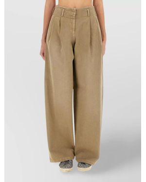Golden Goose Denim Wide-Leg Trousers - Natural