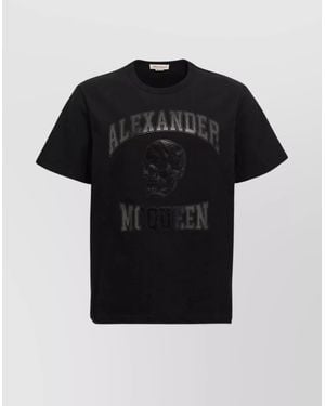 McQueen Ribbed Cotton Crew-Neck T-Shirt - Black